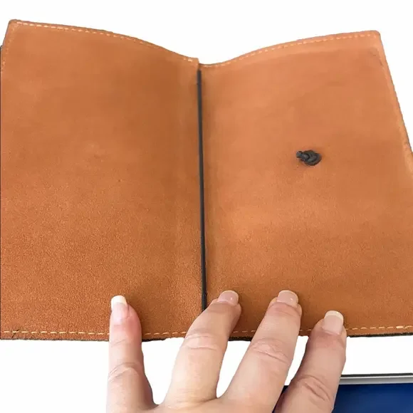 Patricia Nash Leather “Vinci Map Riot Rust” Leather Journal Cover refillable. - Picture 5 of 9